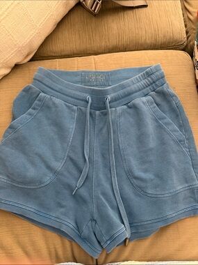 l*space Dusty Blue Terry Drawstring Athletic Shorts